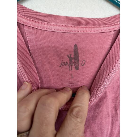 Johnnie-O Rose Pink Short Sleeve Pocket T-Shirt Tee Mens Size L - Picture 2 of 3